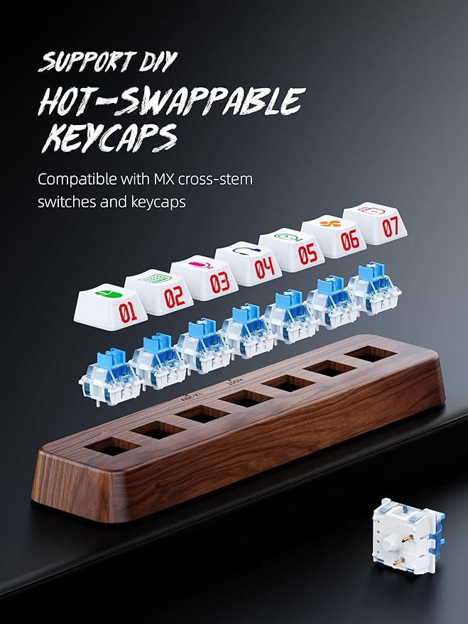 7-Port USB 3.0 Powered Hub, RGB Lighting, Hot-Swappable Cherry MX Switch Support - Image 3