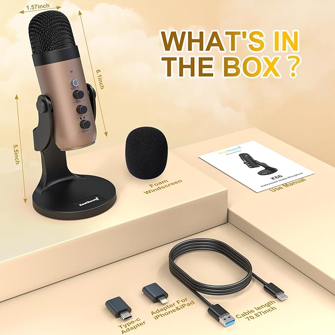ZealSound USB Microphone, Condenser Computer PC Mic, Plug&Play Gaming - Image 7