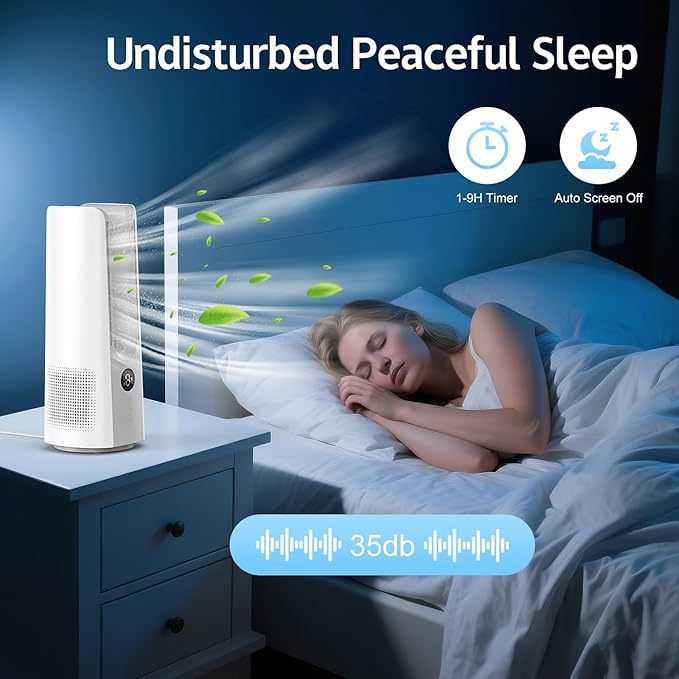 Desk Fan, 13 Inch Portable Bladeless Fan, Small Quiet Table Fan - Image 6