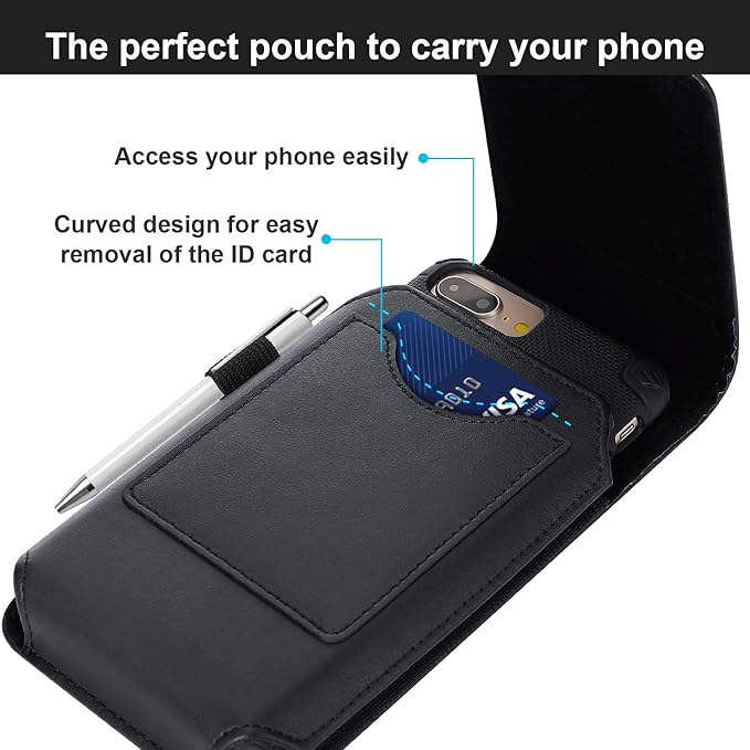 BECPLT Phone Holster for Apple iPhone 17 Pro 16/15/14/13/12/11 Pro Leather Belt - Image 4