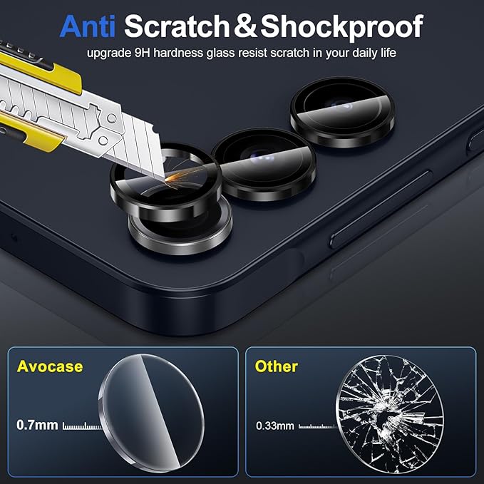 for Samsung Galaxy A16 Camera Lens Protector, Individual Metal Ring Tempered - Image 3