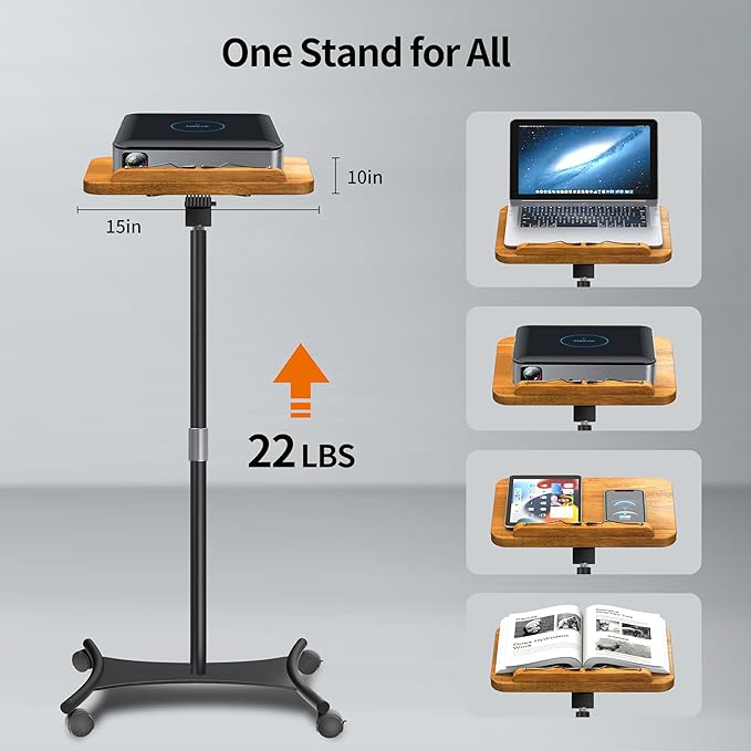 NAMON Rolling 2-in-1 Dual-use Floor & Desktop Book Stand, 100% Solid Wood - Image 3