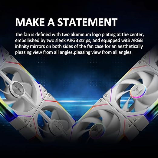 GAMDIAS Aeolus P2-1203U 120mm ARGB PWM Fan, Include Reverse Fan Blade x3 - Image 4