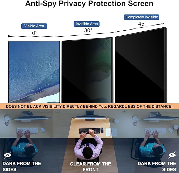32 Inch Hanging Computer Privacy Screen Protector Shield Compatible - Image 3