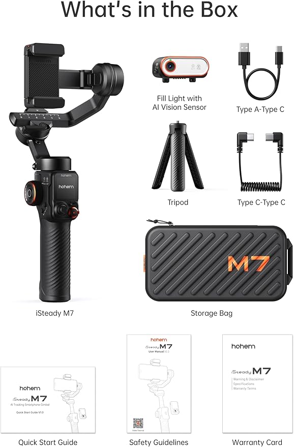 Hohem iSteady M7 Smartphone Gimbal Stabilizer, AI Tracking Sensor - Image 8