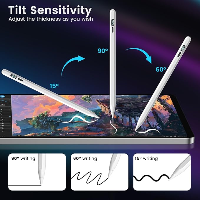 Stylus Pen for iPad M3/M4/9/10th Generation, LED Display Fast Charge Pencil - Image 8