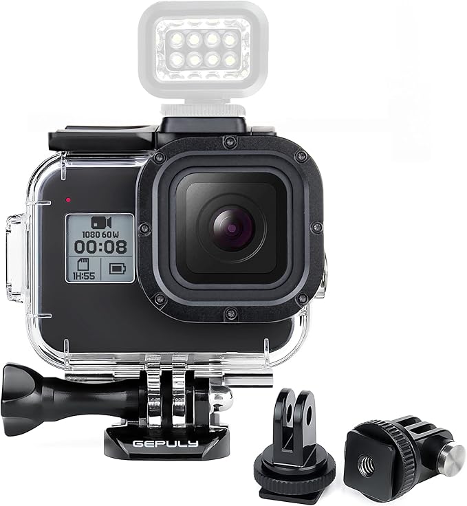 Waterproof Housing Case for GoPro Hero 8 Black - 60M Protective Underwater by GEPULY