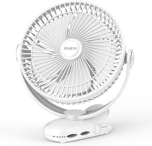 12000mAh Clip on Fan 30H Longest Runtime, 8in Portable Fan Rechargeable by BIVBTP