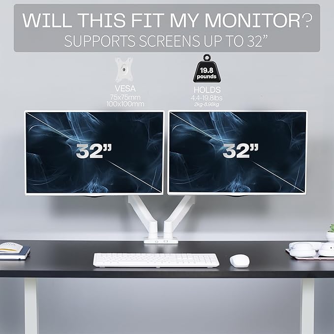 VIVO Dual Monitor up to 32 inches and 19.8 lbs per Screen, Mechanical Arm Desk - Image 6