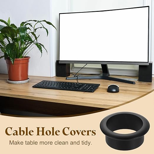 uxcell Desk Grommet, 1-9/16" Zinc Alloy Cable Hole Cover Wire Cord Organizer - Image 6