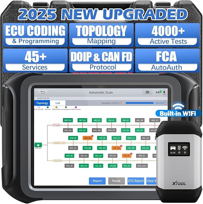 XTOOL D9S Automotive Diagnostic Tool, Wireless OBD2 Scanner by XTOOL