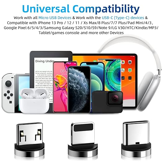 540° Rotation Magnetic Charging Cable 3 in 1 Magnetic Phone Charger 3A Fast - Image 7