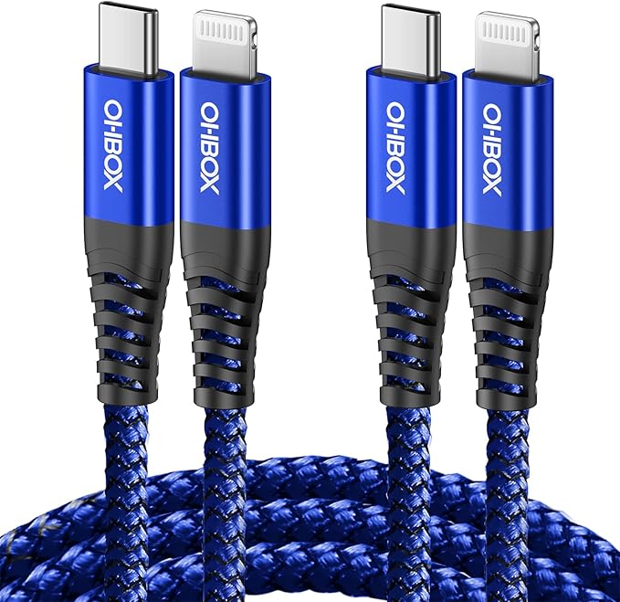 USB C to Lightning Cable 6FT 2Pack Apple MFi Certified iPhone Fast Charger Type by OHBOX