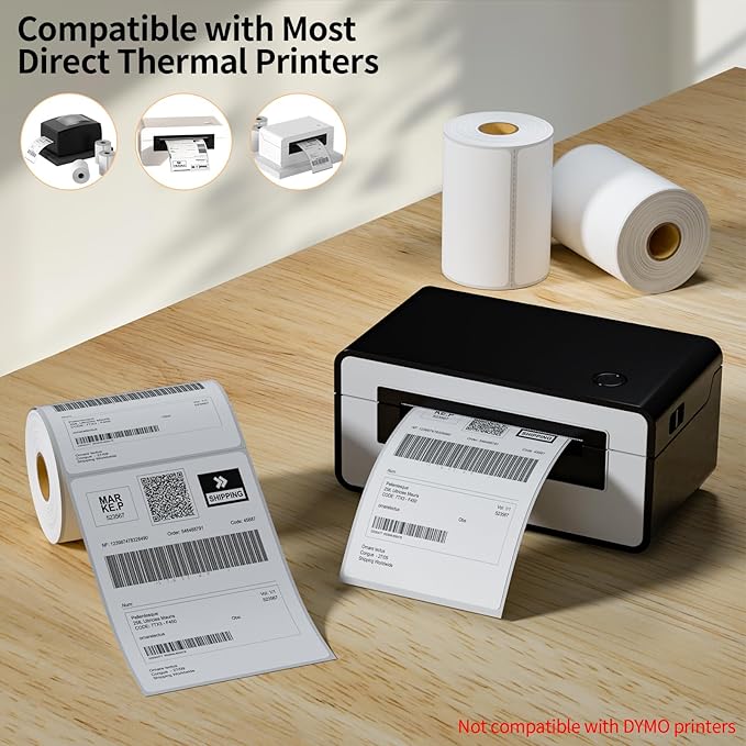 6 Rolls 4" x 6" Direct Thermal Printer Label, 250 Labels/Roll, Total 1500 - Image 3