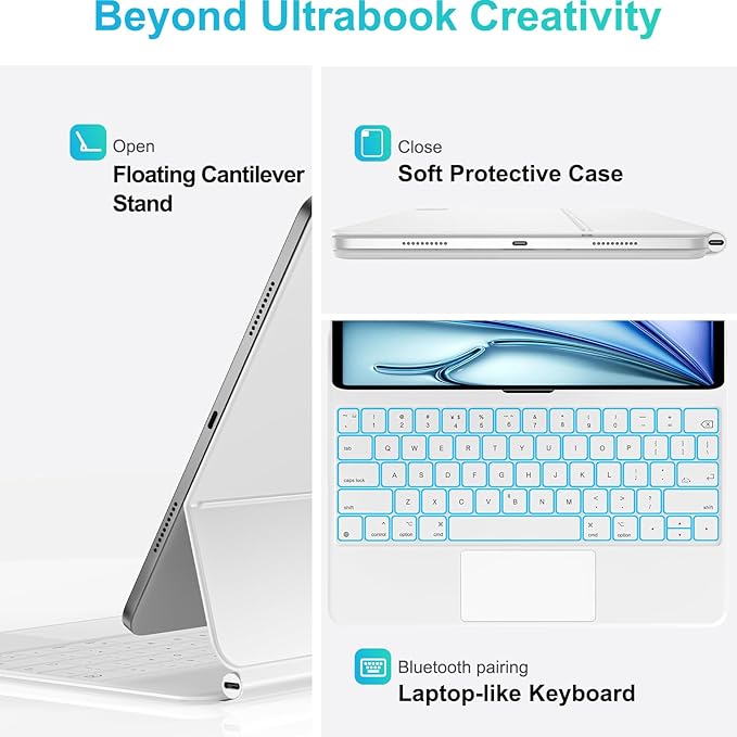 Keyboard Case for iPad Air 11" & iPad Pro 11", Slim Magic Keyboard - Image 6