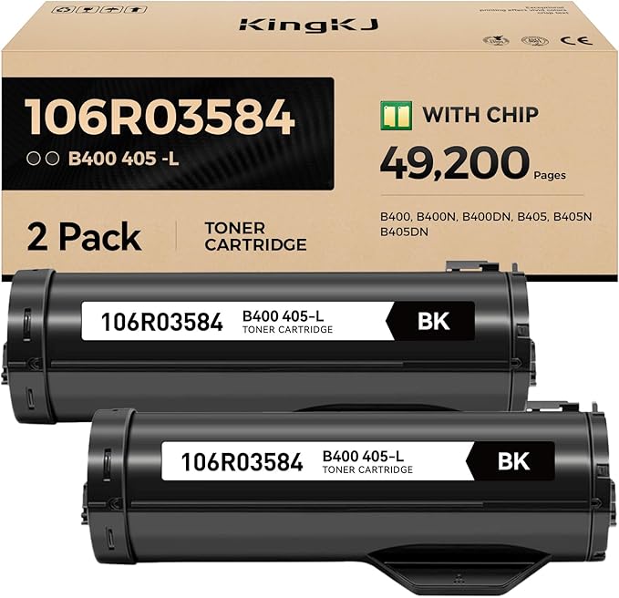 VersaLink B400 B405 106R03584 Black Toner Cartridge 2-Pack Replacement by KingKJInkToner