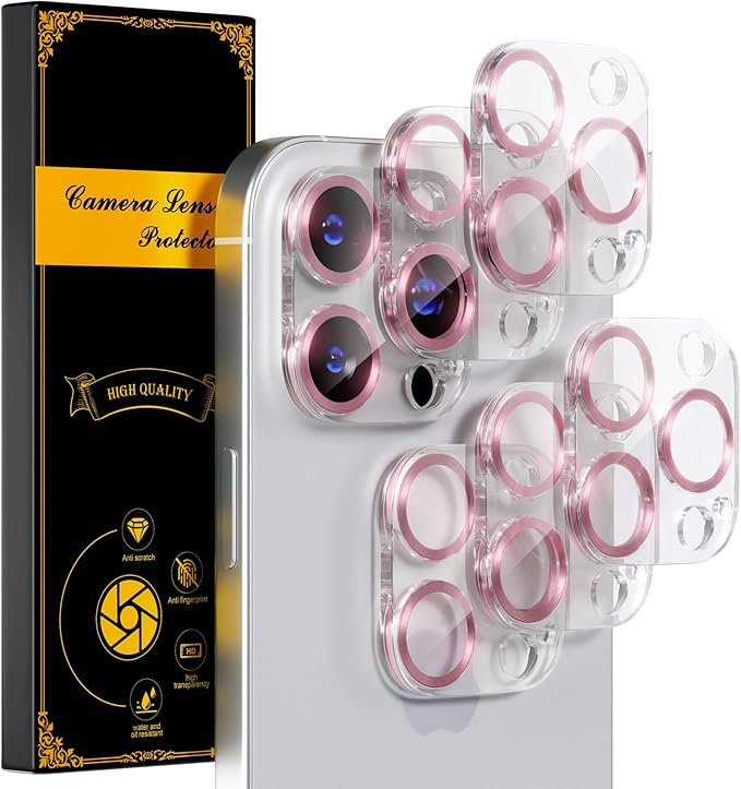 beuxece for 6 Pack iPhone 16 Pro/iPhone 16 Pro Max Camera Lens Protector 9H by Beuxece