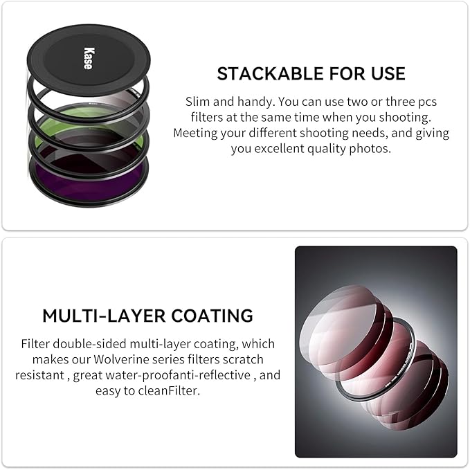 Kase Wolverine 95mm ND100000 16.5 Stop Magnetic Neutral Density Filters Incl - Image 6