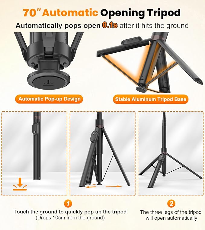 TONEOF 70" Automatic Phone Tripod - Image 2