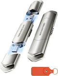 MOVE SPEED USB Drive 256GB External SSD 1000MB/s USB 3.2 Gen2+USB C Dual Ports by MOVESPEED
