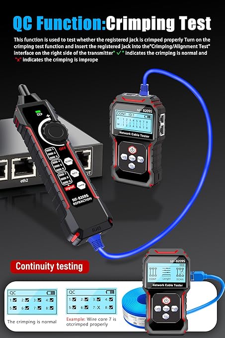 NF-8209S Network Cable Tester, RJ45 Ethernet Tester - Image 2