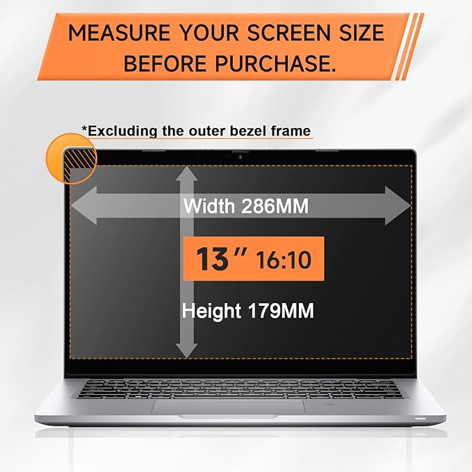 Nano Laptop Privacy Screen 13.3 Inch 16:10, No Glue Computer Monitor Privacy - Image 5