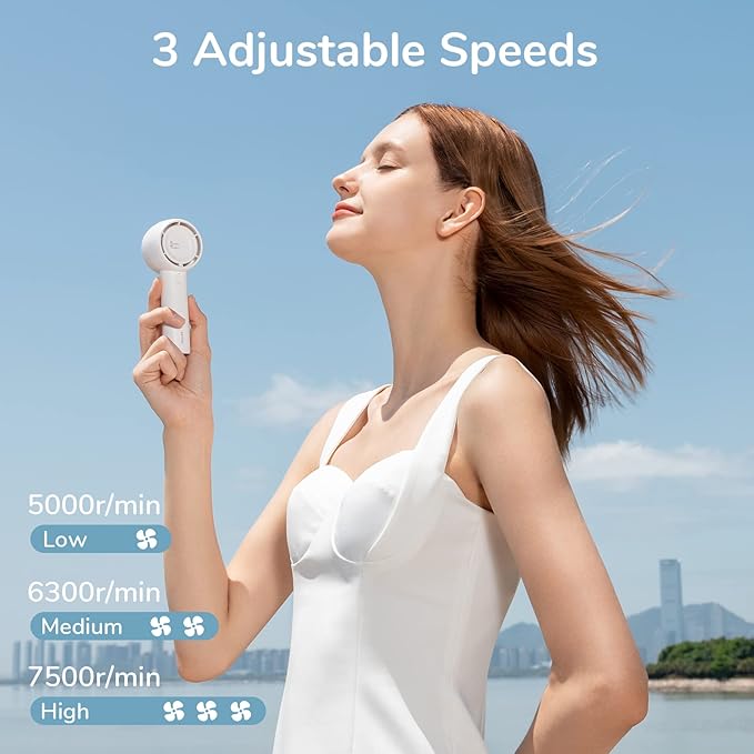 JISULIFE Mini Portable Fan-Bladeless Safe Design, Powerful Turbo Handheld Fan - Image 4