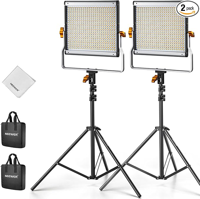 Neewer 2 Pack Dimmable Bi Color 480 LED Video Light Kit by Neewer