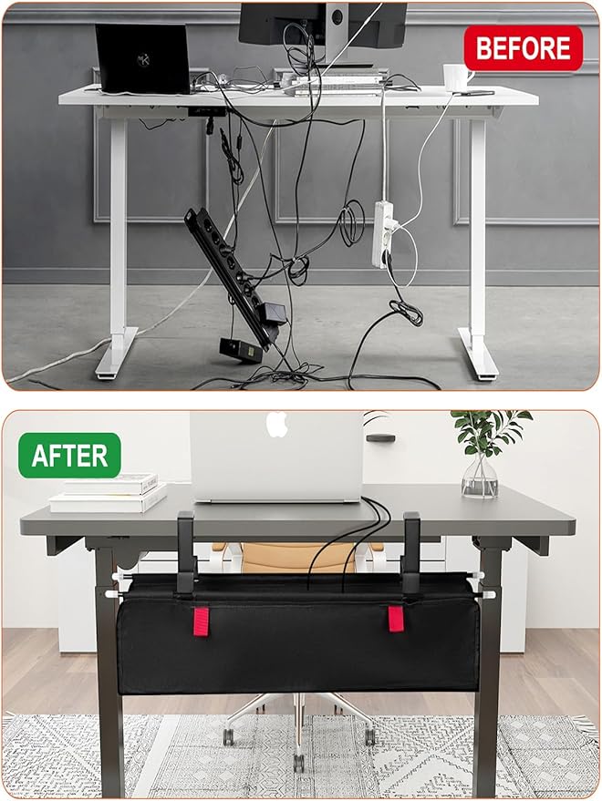 No Drill Under Desk Cable Management Tray - Image 2