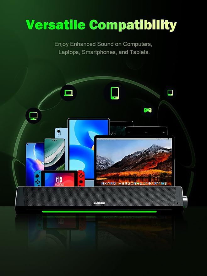 BLUEDEE Computer Speakers, HiFi Stereo, 3.5mm Aux-in Connection, USB Powered - Image 4
