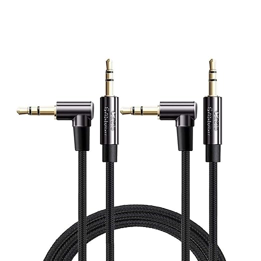 CableCreation 2-Pack 3.5mm Audio Cable 6FT/1.8m, 3.5mm Right Angle Auxiliary by CableCreation