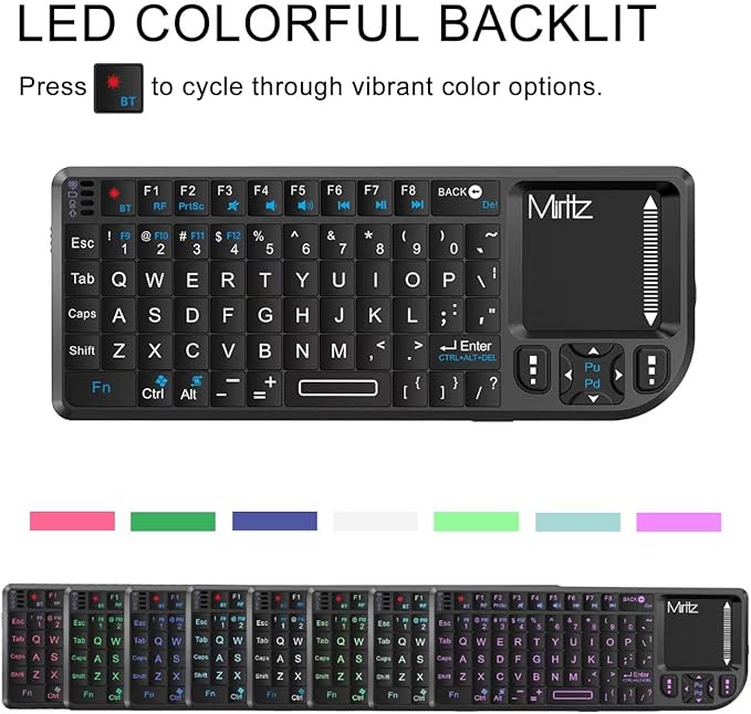 Mini Wireless Keyboard with Touchpad, 2.4GHz USB Dongle & Bluetooth Dual Mode - Image 8