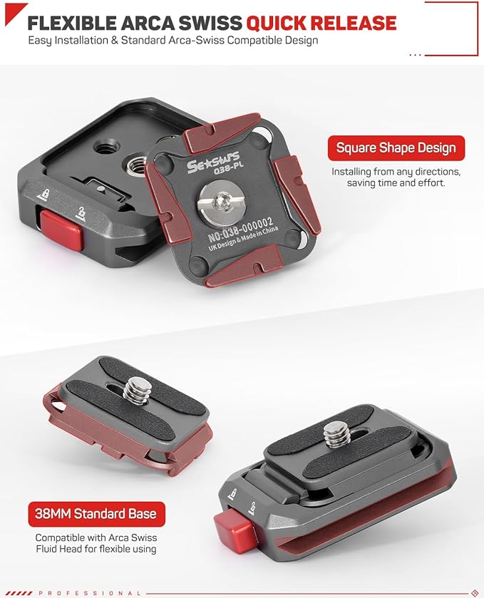 IFOOTAGE Action Camera Adapter Quick Release, Aluminum Tripod Mount Adapter - Image 7