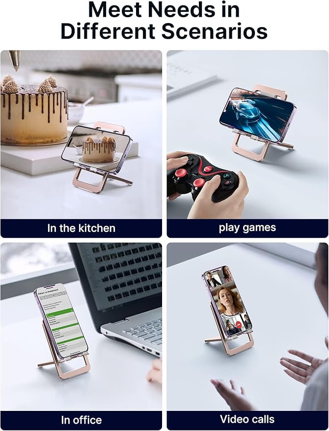 JSAUX Cell Phone Stand, Foldable Aluminum Adjustable Phone Holder - Image 5