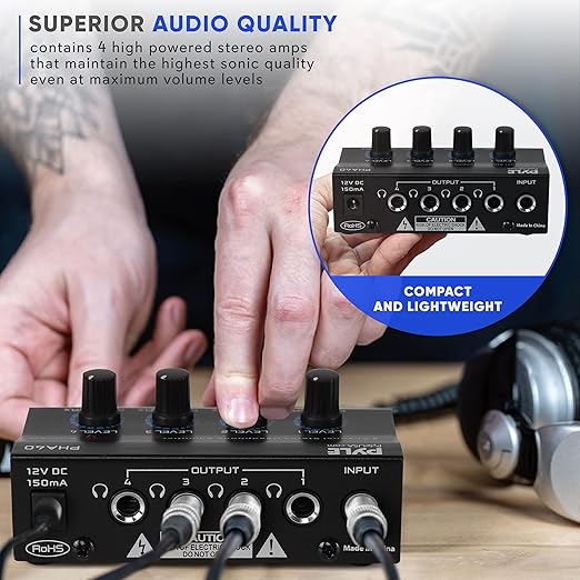 Pyle 4-Channel Portable Stereo Headphone Amplifier - Image 5
