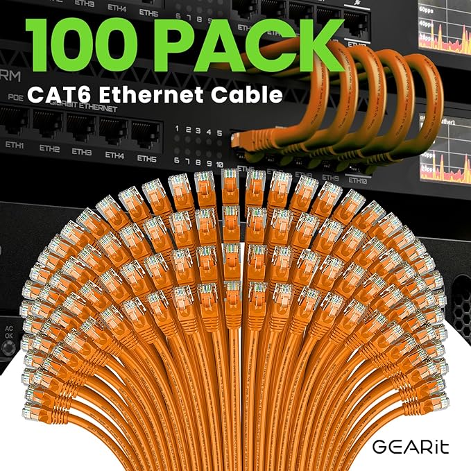 GEARit Cat 6 Ethernet Cable Cat6 Network Patch, Snagless Cord, Internet - Image 2