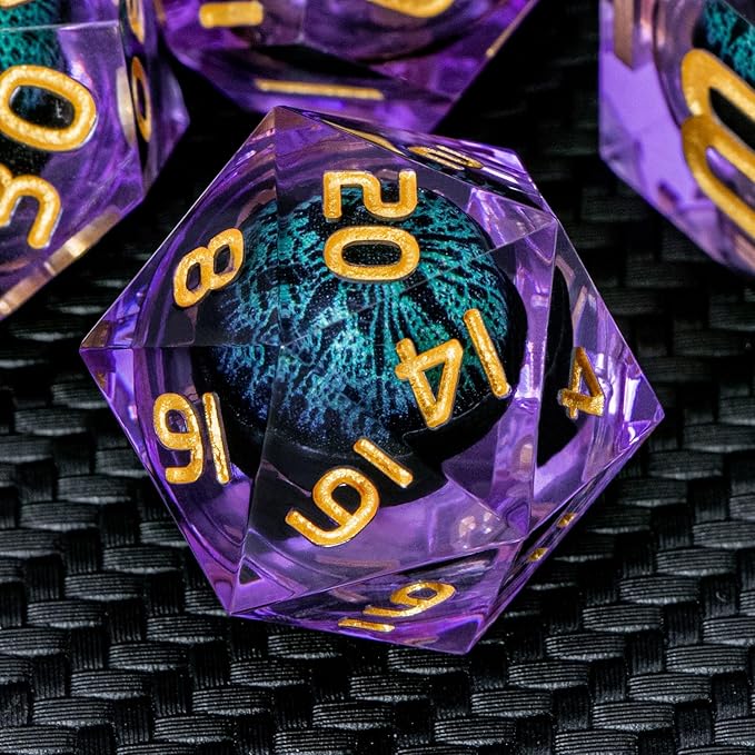 ARUOHHA Dragon Eye DND Dice, Liquid Core Polyhedral D and D Dice Set D20 D12 by ARUOHHA