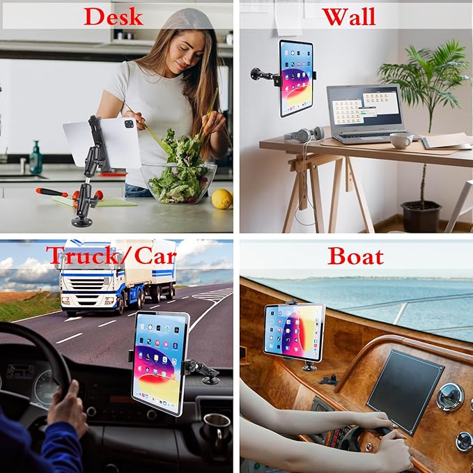 Aluminum Heavy Duty Drill Base Car Tablet Mount - Image 2