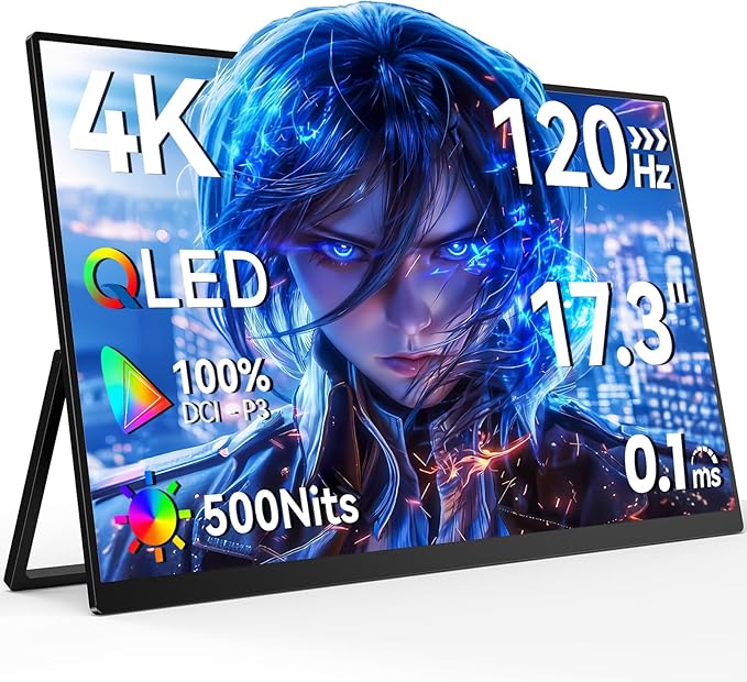 Newsoul Portable Monitor 4K, 120Hz Gaming Monitors 3840 * 2160 UHD, 100% DCI-P3 by NEWSOUL