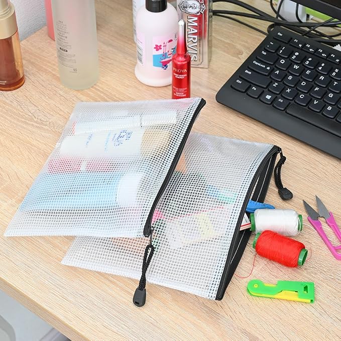 AUSTARK 20 Pcs Zipper File Bags, Plastic Mesh Pouch, Board Game Storage Bag - Image 5