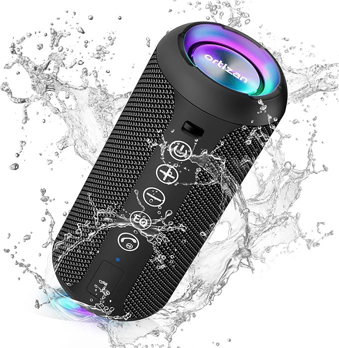 Ortizan Portable Bluetooth Speaker: IPX7 Waterproof, 24W Loud Sound, Deep Bass by Ortizan