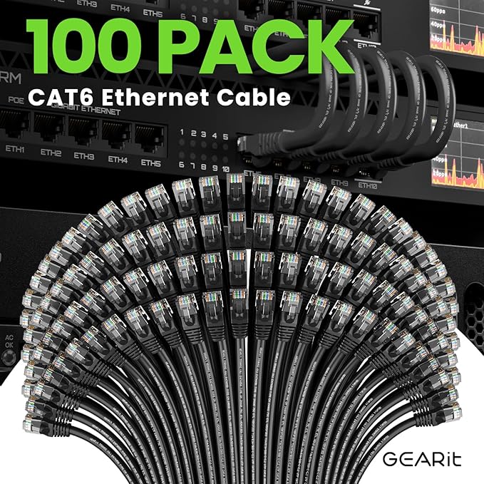 GEARit Cat 6 Ethernet Cable Cat6 Network Patch, Snagless Cord, Internet - Image 2