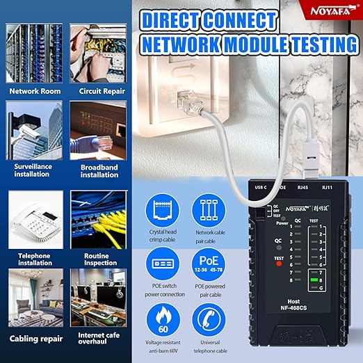 NOYAFA Network Cable Tester for RJ45, RJ12 /Cat5, Phone Line Cat3, Ethernet - Image 7