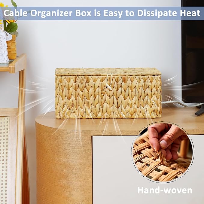 efluky Hand-Woven Cable Management Box - Image 5