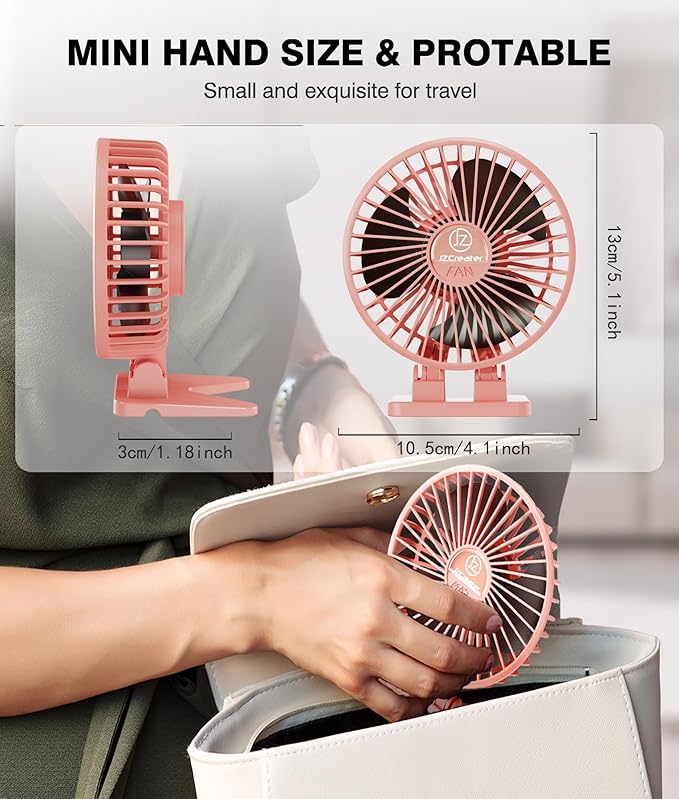 JZCreater USB Desk Fan, Portable Mini Fan, 3 Speeds Desktop Table Cooling - Image 5