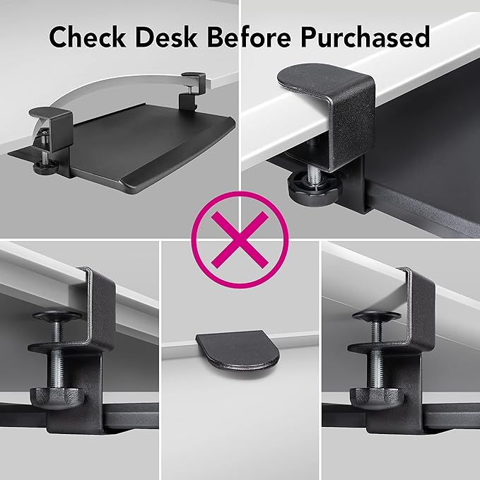 EHO Clamp-On Retractable Adjustable Keyboard Tray, Under Desk Ergonomic - Image 3