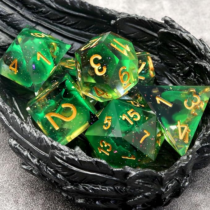 Haxtec Glitter DND Dice Set Sharp Edge Dice - Image 7