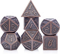 D&D Metal Dice Set, DNDND 7PCS Metallic Ancient Copper Dice by DNDND