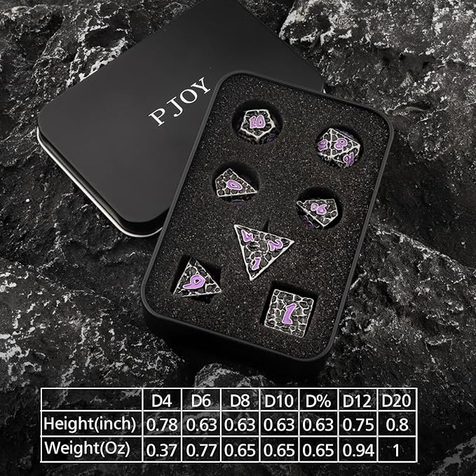 PJOY Metal Dice Set D&D for Dungeons and Dragons Dice - Image 6