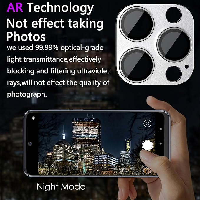 2 Pack Camera Lens Protector for iPhone 13 Pro/iPhone 13 Pro Max, AR Tempered - Image 3